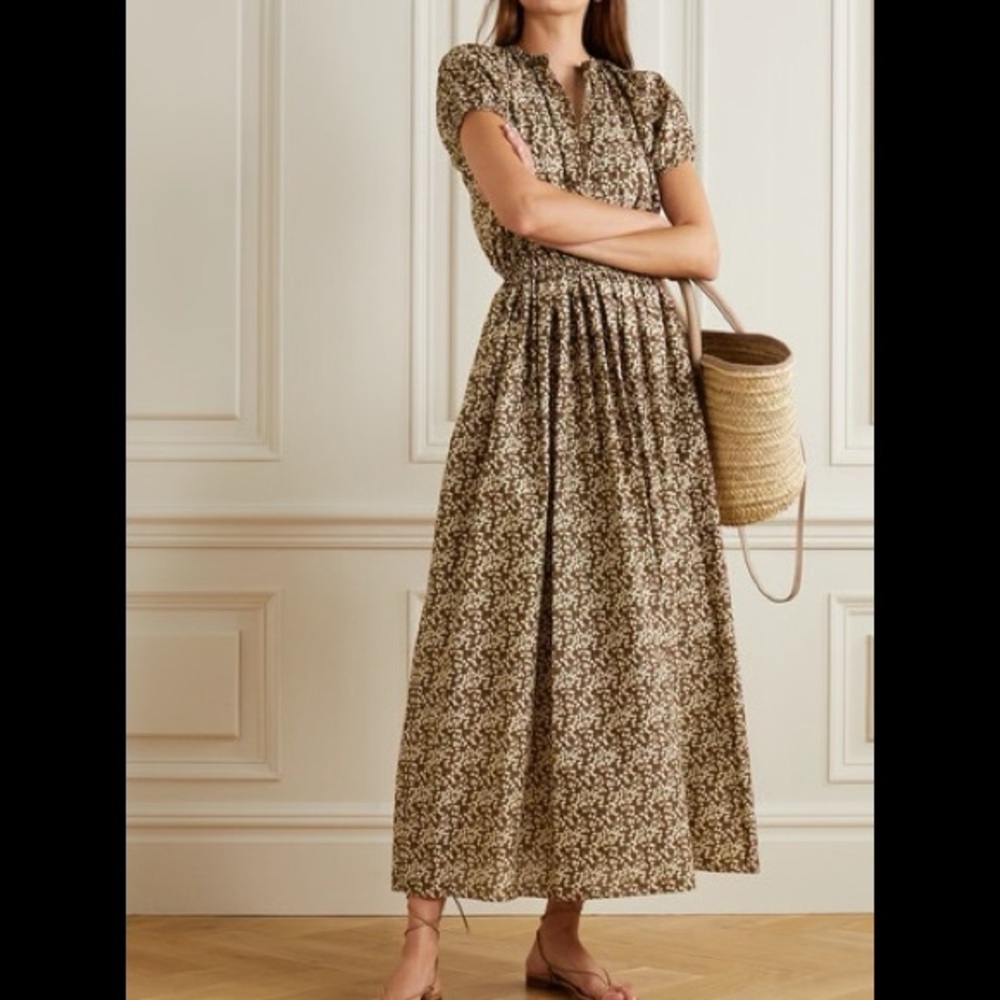 Matteau Brown Floral Cocoon Dress